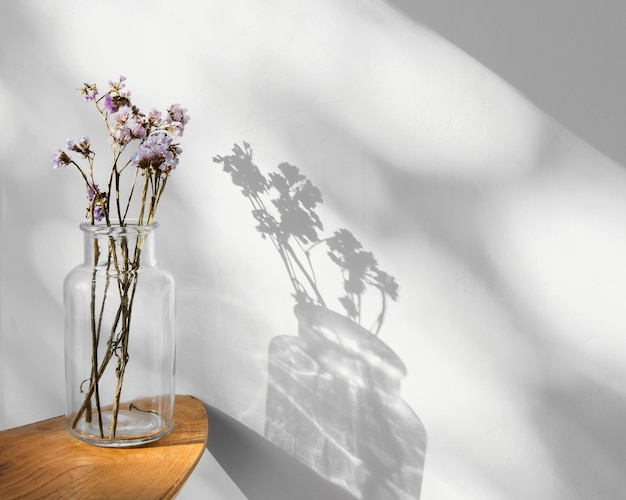 Photo gratuite ombres et fleurs de concept minimal abstrait