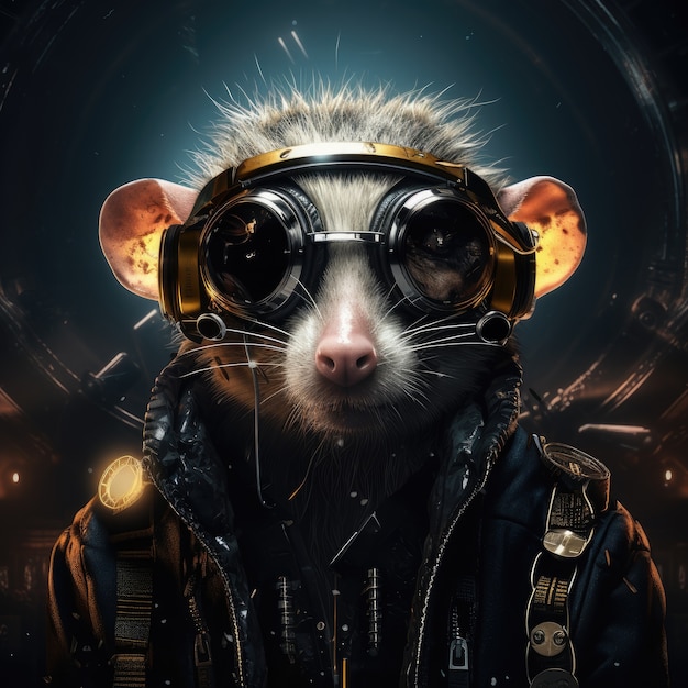 Photo gratuite un opossum frais avec des vêtements