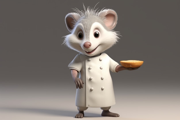 Photo gratuite un opossum mignon avec une nourriture savoureuse