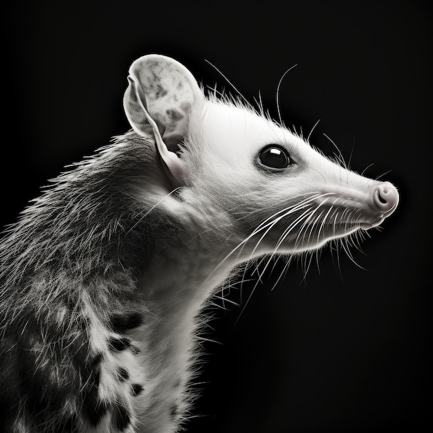 Photo gratuite un opossum sauvage dans le studio