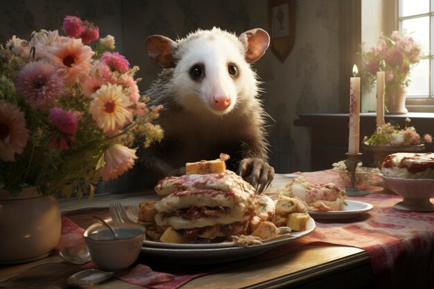 Un opossum de style fantastique