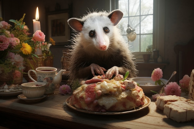 Un opossum de style fantastique