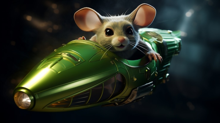 Photo gratuit un opossum de style futuriste dans une fusée