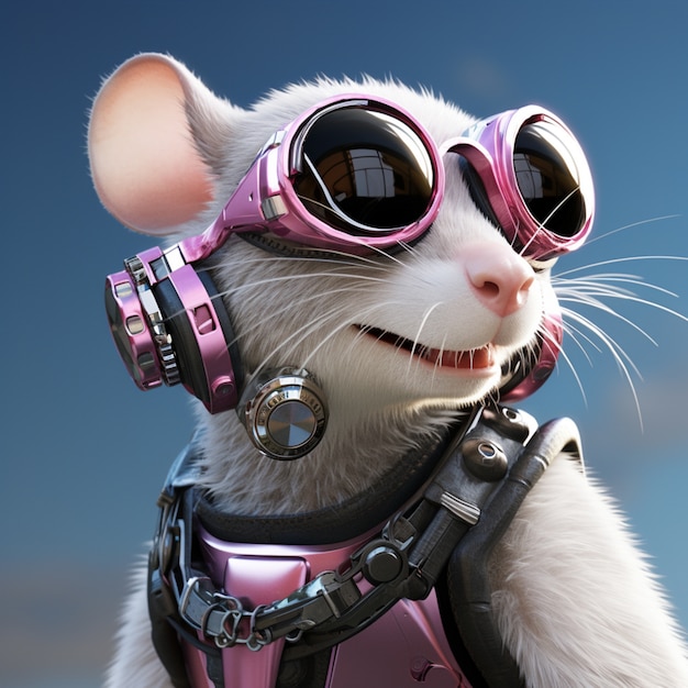 Photo gratuite un opossum de style futuriste avec des lunettes de protection