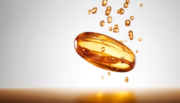 De l'or liquide versant un médicament au miel volant généré par l'IA