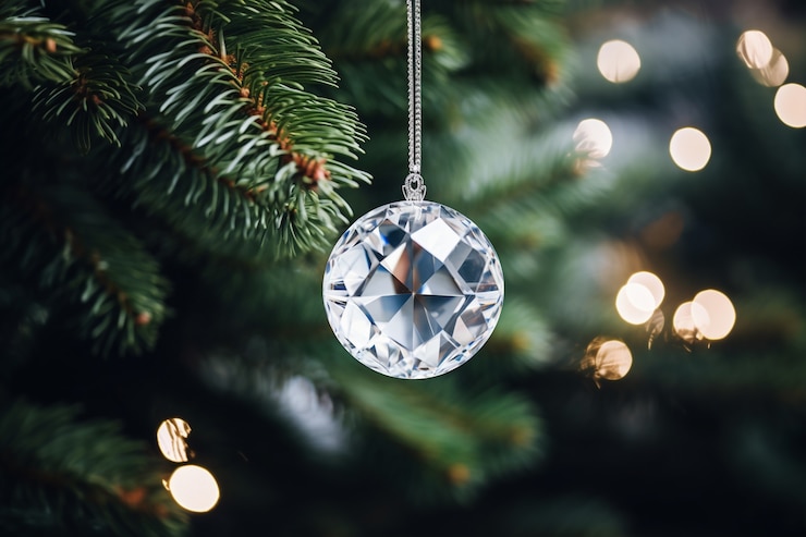 Photo gratuit ornement en cristal d'arbre de noël