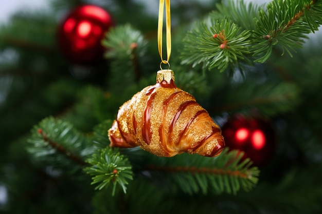 Photo gratuite ornement de croissant de sapin de noël