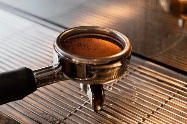 Outil de broyage de café en gros plan