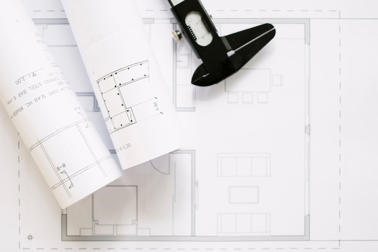 Photo gratuit outil de construction couché sur le projet