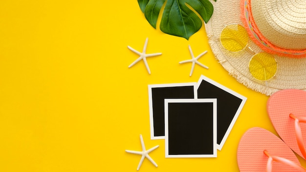 Photo gratuite outils de copie d'espace pour les vacances