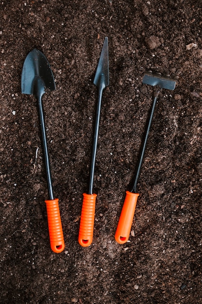 Photo gratuite outils de jardinage