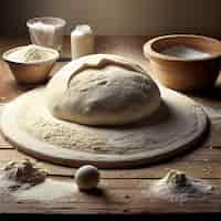 Photo gratuite pain fait maison sur table en bois rustique nature morte générée par l'ia