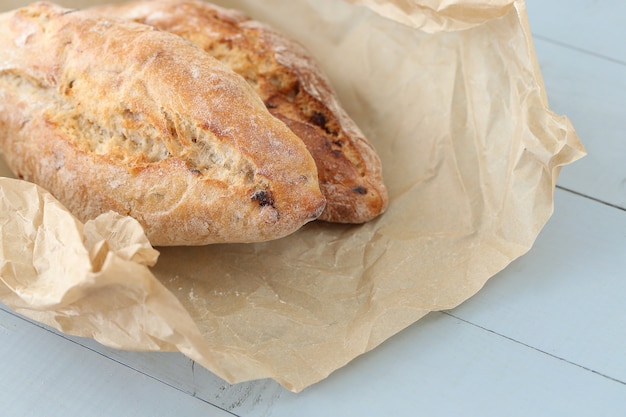 Pain Rustique Sur Table