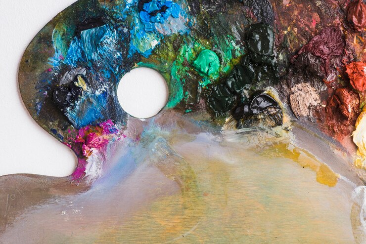 Photo gratuit palette en bois avec de la peinture
