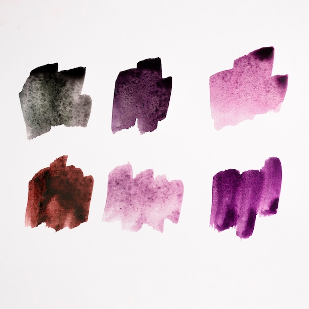 Photo gratuite palette de couleurs des taches d'aquarelle