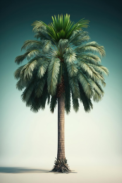 Palmier vert tropical isolé sur fond dégradé