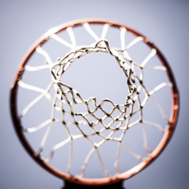 Photo gratuite panier de basket tiré d'en haut