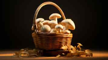 Photo gratuite un panier de champignons