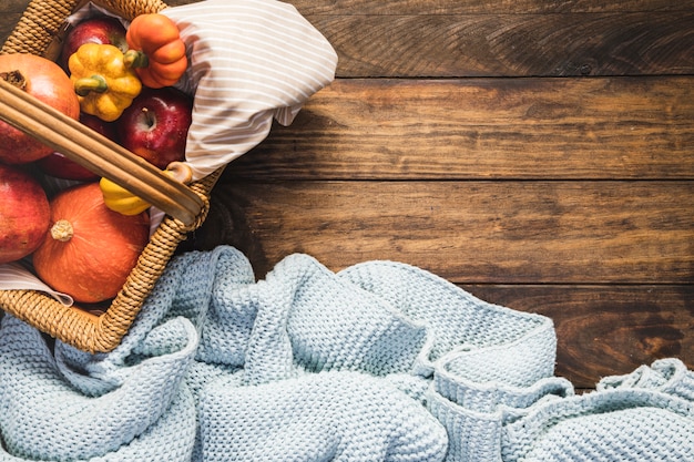 Panier à pique-nique plat avec couverture