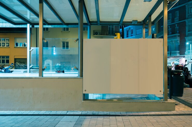 Photo gratuit panneau d&#39;affichage blanc dans la ville la nuit