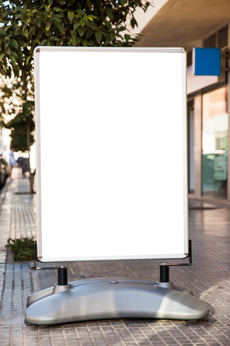 Photo gratuit panneau d'affichage dans la rue de la ville