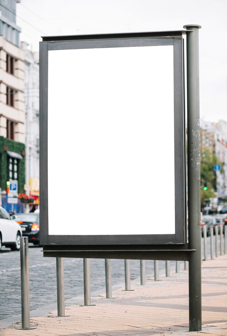 Photo gratuit panneau d'affichage sur la rue de la ville