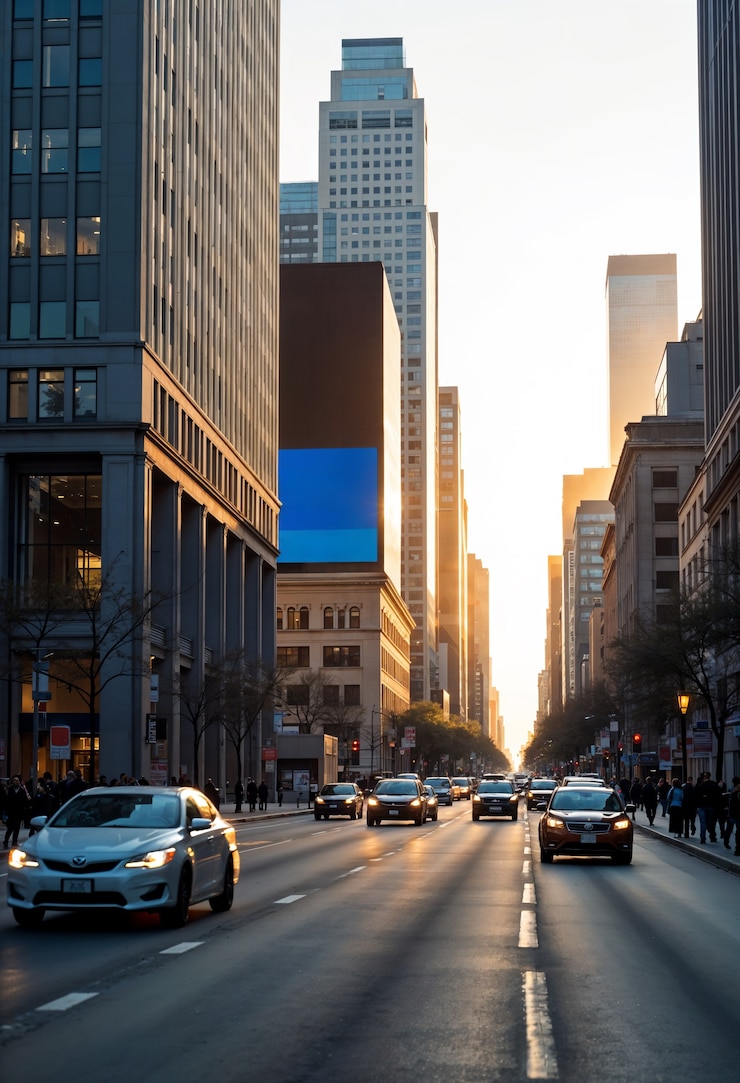 Photo gratuit un panneau d'affichage vide dans la ville métropolitaine