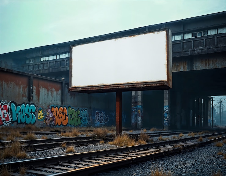 Photo gratuit un panneau d'affichage vide dans la ville métropolitaine