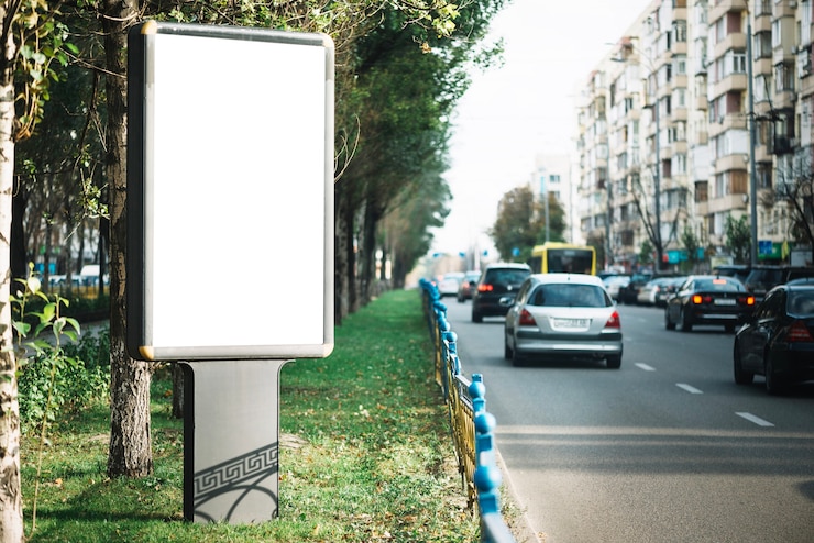 Photo gratuit panneau publicitaire dans un quartier résidentiel