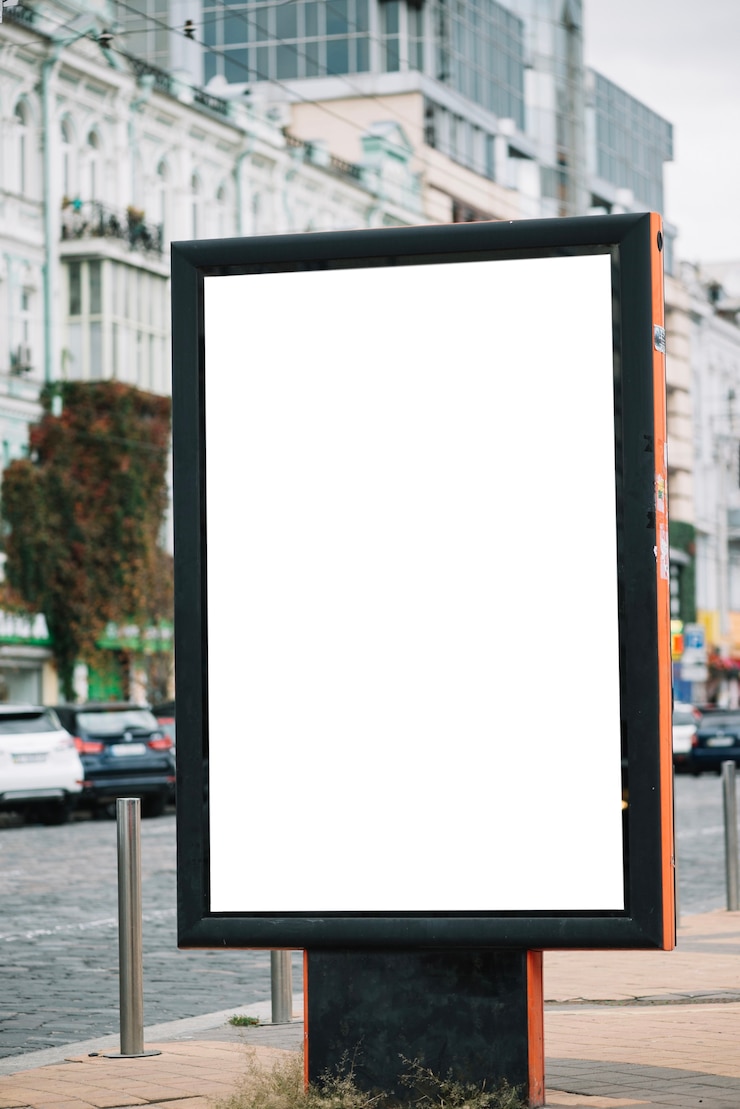 Photo gratuit panneau publicitaire dans une rue de la ville