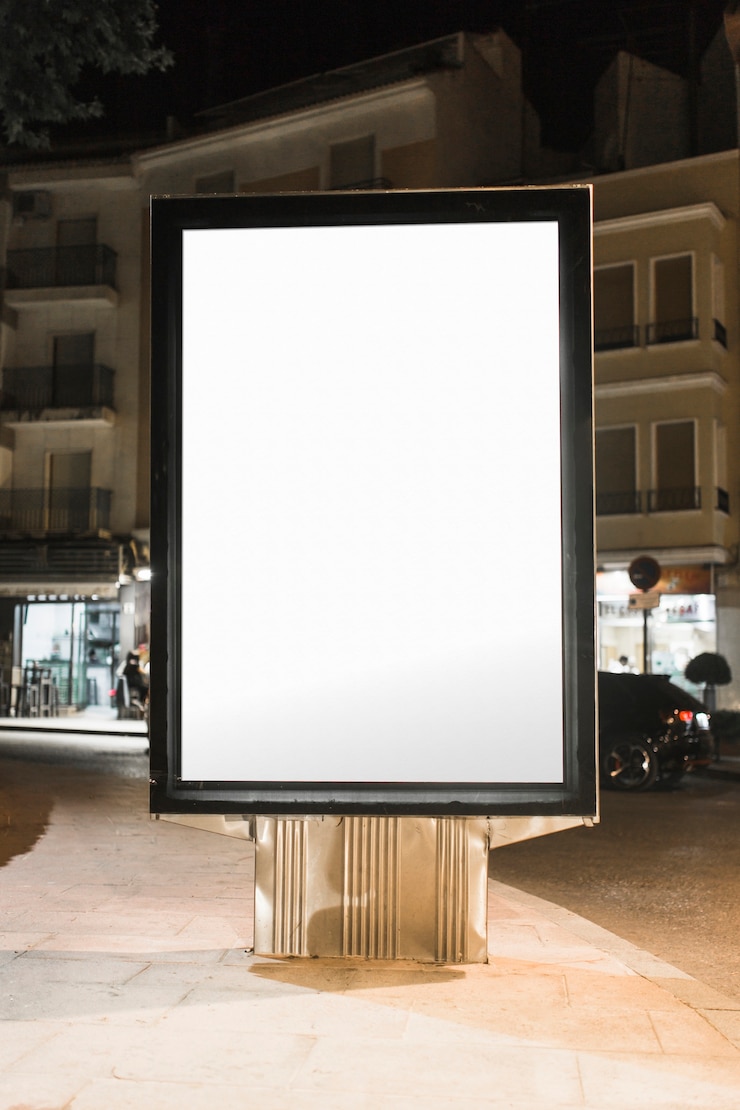 Photo gratuit panneau publicitaire vide dans la ville