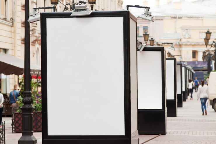 Photo gratuit panneaux blancs à la rue de la ville