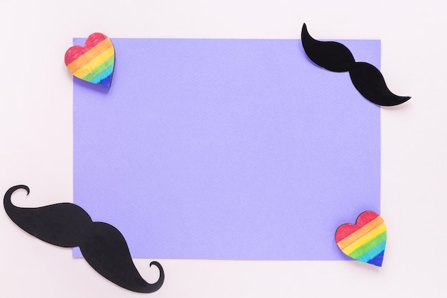 Photo gratuite papier blanc avec moustaches