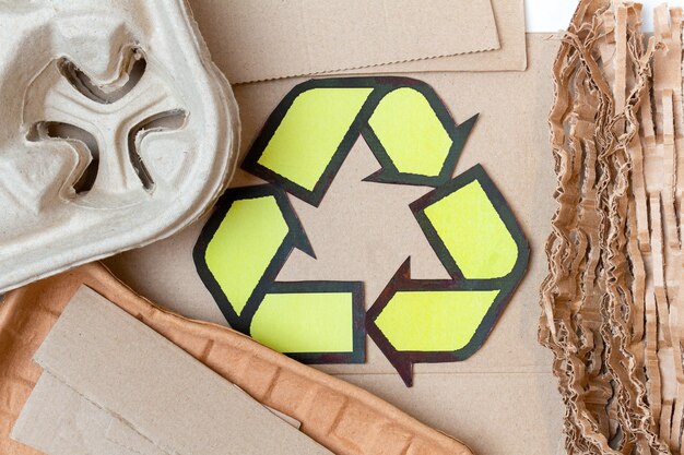 Papier Carton Dessin Anime Utilise Des Dechets Avec Un Signe De Recyclage Photo Premium Papier Carton Dessin Anime Utilise Des Dechets Avec Un Signe De Recyclage Photo Premium