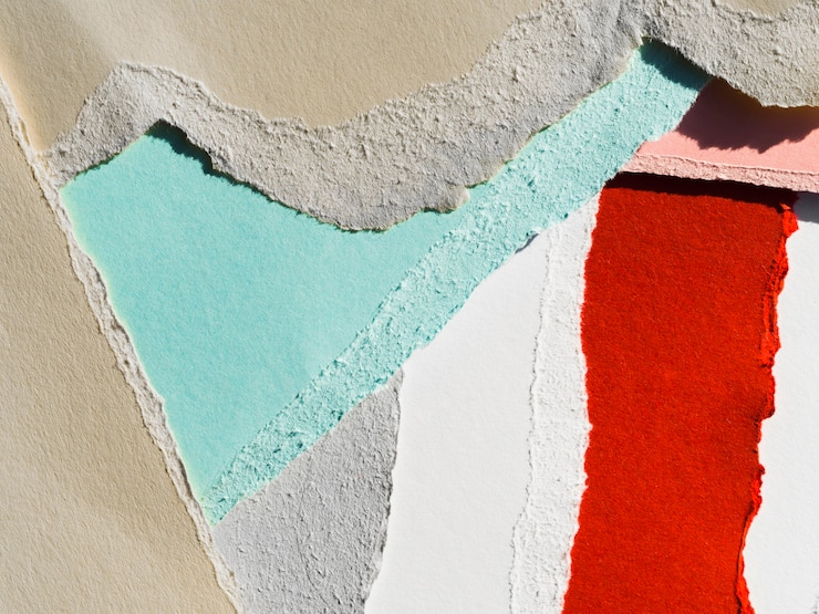 Photo gratuit papier déchiré coloré