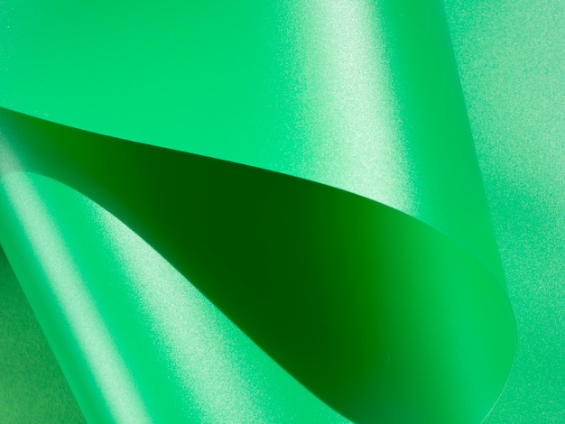 Papier monochrome courbé abstrait vert