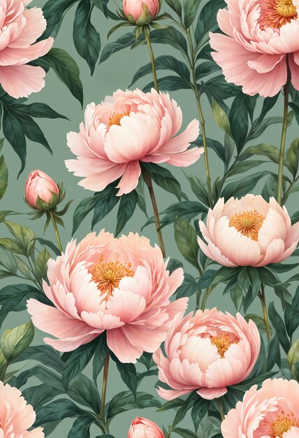 Papier peint à fleurs botaniques vintage