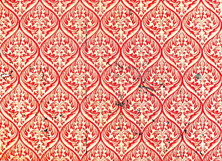 Photo gratuit papier peint à fond asiatique à motif rouge