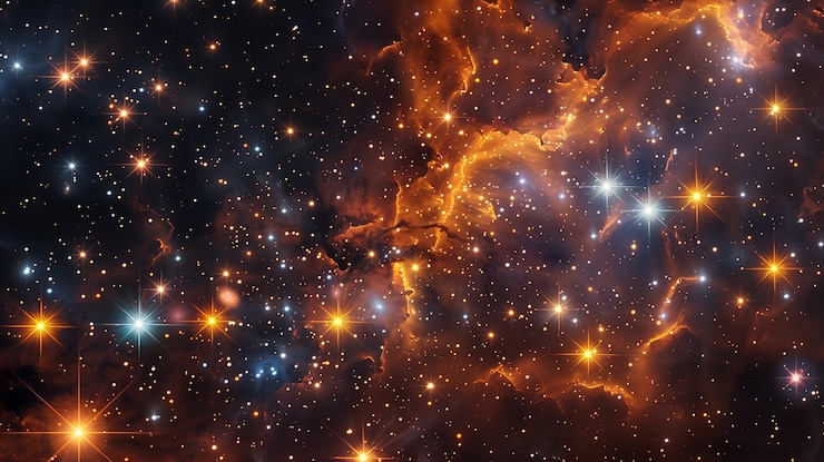 Photo gratuit le papier peint galaxy dans des couleurs chaudes