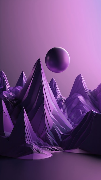 Papier peint paysage d'un autre monde et mystique dans des tons violets