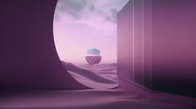 Photo gratuite papier peint paysage d'un autre monde et mystique dans des tons violets