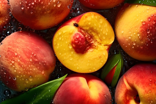 Photo gratuite papier peint pêches aux fruits frais