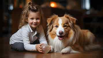 Photo gratuite papier peint pour chiots et enfants