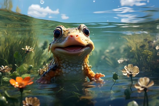 Photo gratuite papier peint pour grenouilles d'eau