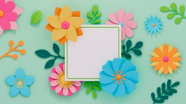 Papier peint printanier floral coloré