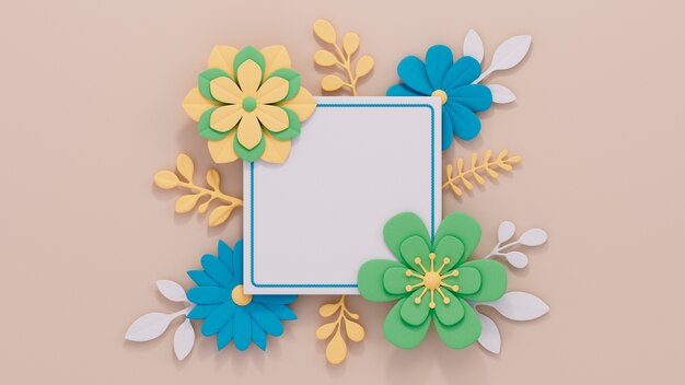 Papier peint printanier floral coloré