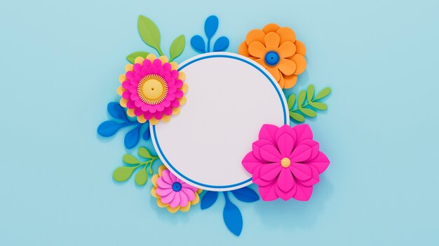 Papier peint printanier floral coloré
