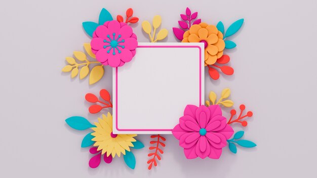 Papier peint printanier floral coloré