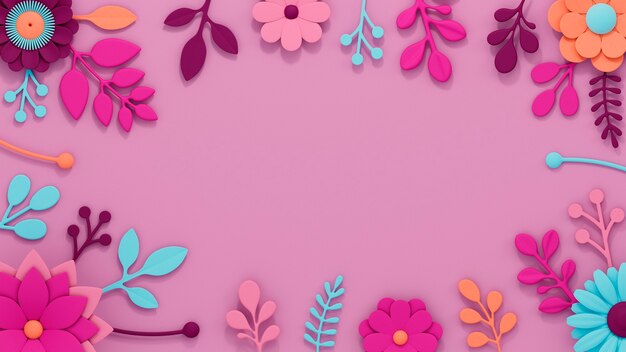 Papier peint printanier floral coloré