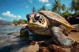 Photo gratuite papier peint de tortue de plage